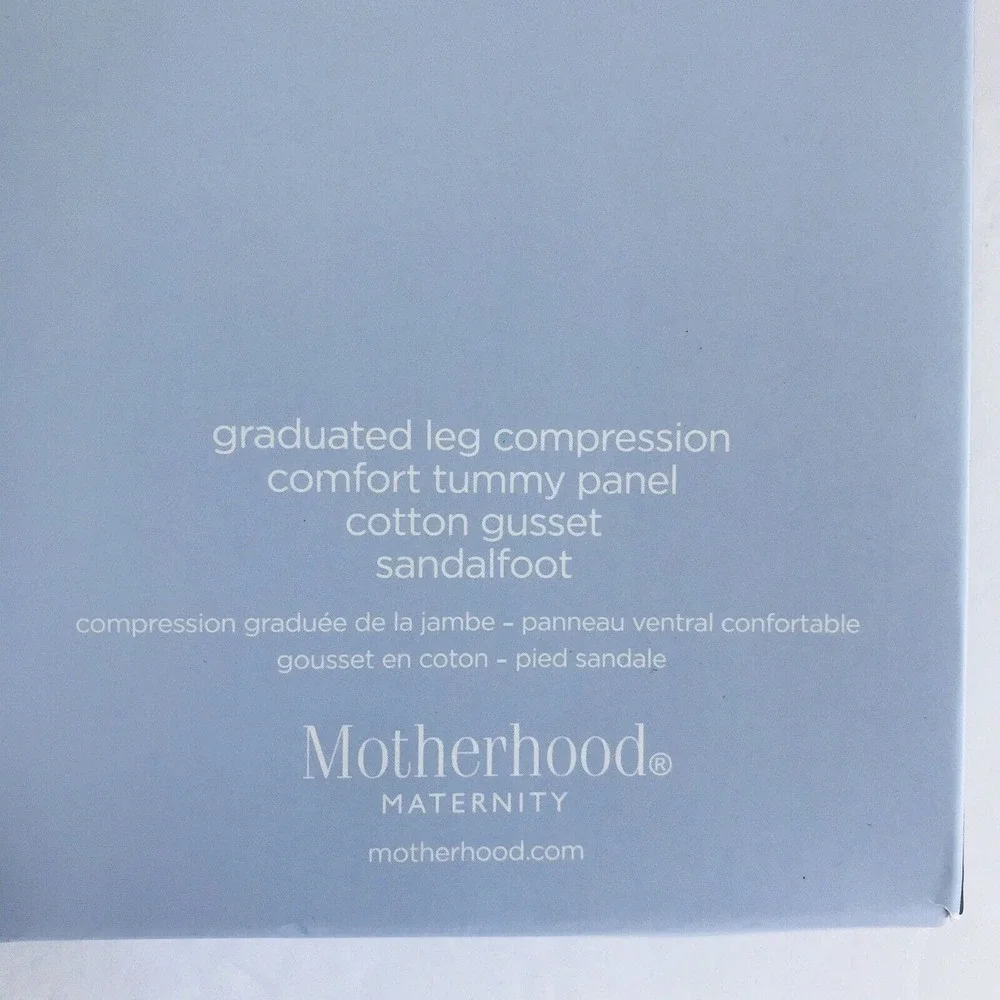 Motherhood Lot Of 2 Pantyhose Nude And Black Comfort Tummy Panel Sz A 100-130 Lb